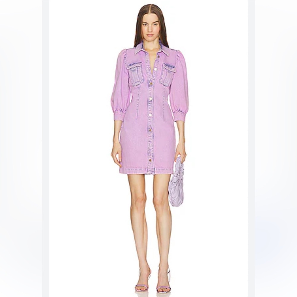 ESSENTIEL ANTWERP Women's 2/32 Cotton Dammer Denim Mini Dress in Violet